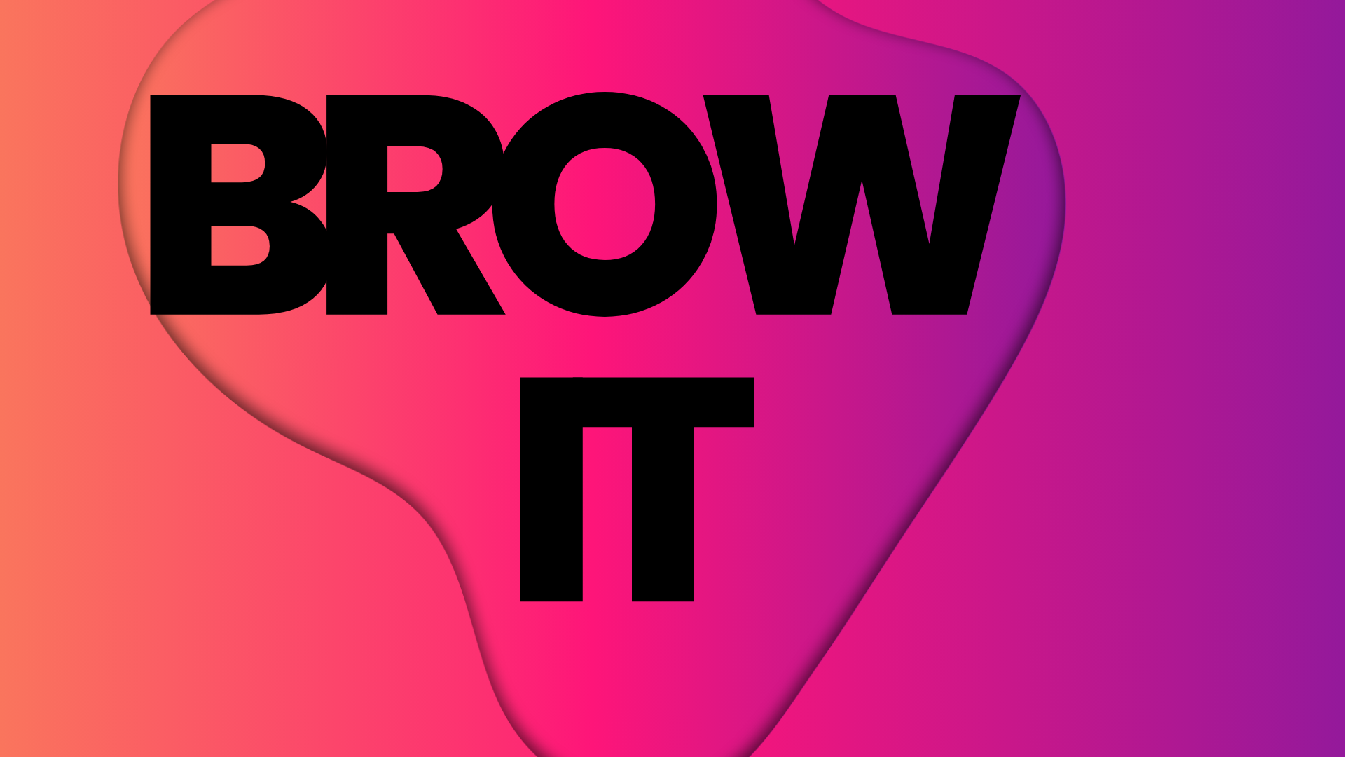 BROW IT vibrant pink and purple branding